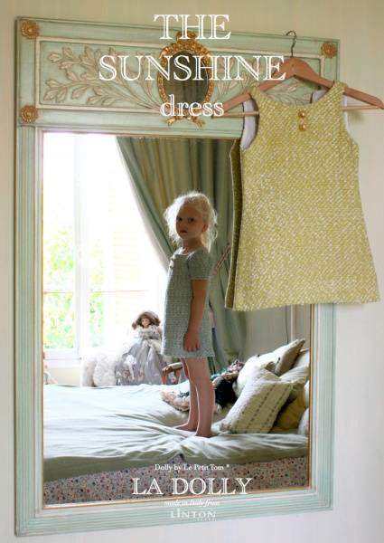 Dolly, Sparkling sunshine dress, Linton tweed, yellow