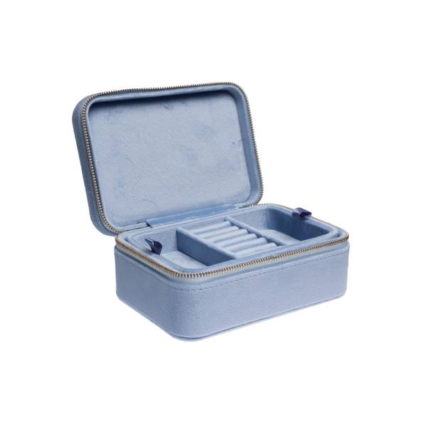 Dark,  Velvet Jewellery Box light blue