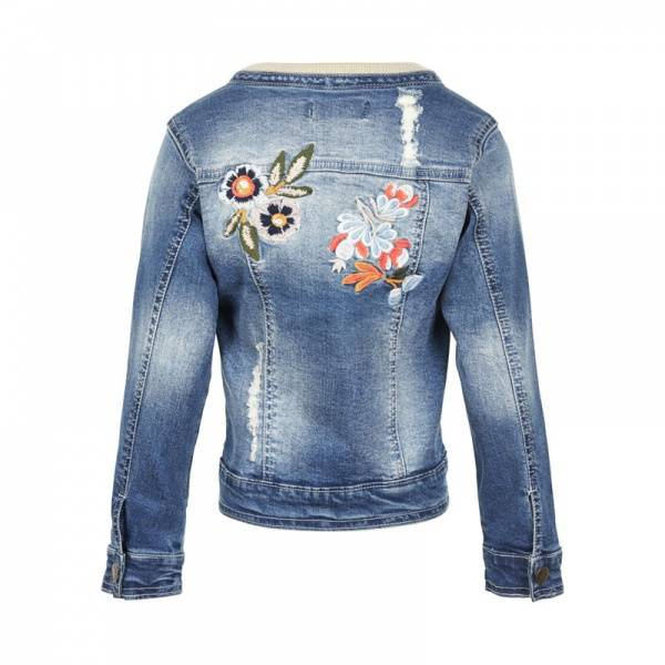 Creamie, Denim jakke med blomster