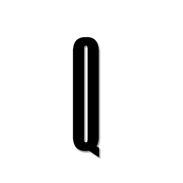 Design Letters , Trebokstav sort Q