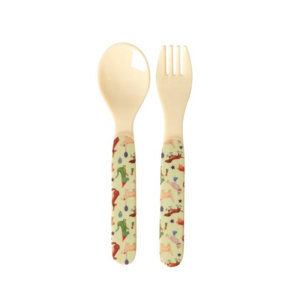 Rice, gavesett i melamin , Animal green print 